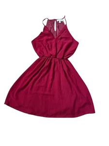 Monteau Damen Minikleid Burgunderrot Gr. M Plissee Racerback gefüttert V-Ausschnitt - Bild 1 von 9