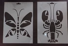 2 Farb schablone Schmetterling 22 cm Krabbe / ( Hummer )ca.28cm