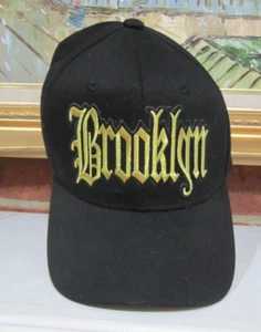 BROOKLYN Baseball Hat Cap Black with Logo Hawkins Military Merchants USA - Picture 1 of 12