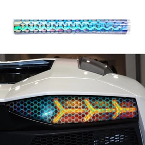 2x Colourful Honeycomb Gaphic Stickers for Car Rear Tail Light Decals - Picture 1 of 9