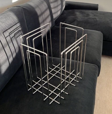 porte revue chrome métallique willy glaeser design suisse vintage 1970 1980 deco - Photo 1/4