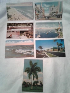 Vintage 7er Set Florida Postkarten - 5 Leinen, 2 Fotos - unbenutzt - Bild 1 von 6