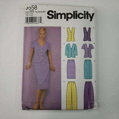 Simplicity 9558 Tops Skirt Pant Scalloped Edge Neckline Pattern Size 14-20 Uncut - Image 1 of 4