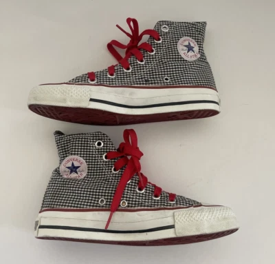 Converse CTAS High Top Shoes Made in USA M 3.5/ W 5.5 Gingham print -READ - Image 1 of 4