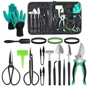 Bonsai Werkzeug Set - 22-teilig - Schere, Draht, Pinzette, Handschuhe - Anfänger - Bild 1 von 7