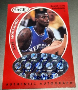 NAZR MOHAMMED-1998 SAGE-AUTO-#584/765-RED-ROOKIE-RC 🏀 BASKETBALL CARD-WILDCATS - Picture 1 of 4