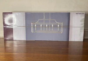 New Home Decorators Crestview 34" 5Light Brushed Nickel Linear Modern Chandelier - Picture 1 of 3