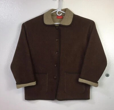 Chaqueta polar Liz Claiborne para mujer talla M abrigo marrón rojizo forro polar Foto 1 de 4