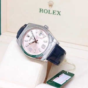 Rolex 36mm 18K White Gold Pink Wave 6 & 9 Diamonds Datejust REF: 116139 (2017) - Picture 1 of 5