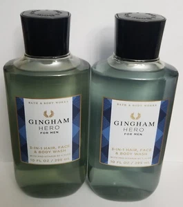 Bath & Body Works Gingham HERO 3 In 1 Hair, Face, & Body Wash 10 oz ×2 - Picture 1 of 1