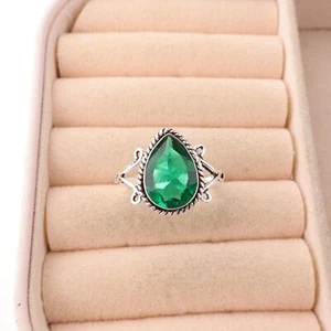 925 Sterling Silver Chrome Diopside Gemstone Ring Partywear Jewelry For Friend - Picture 1 of 4