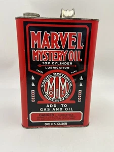 Vintage Marvel Mystery Oil Can Empty 1 Gallon Tin Automotive Collectable USA - Picture 1 of 10