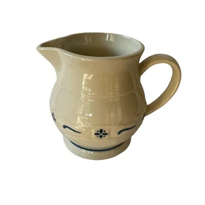 Longaberger Pottery Woven Traditions Heritage Blue Pitcher 32 oz Farmhouse Decor - Picture 1 of 5