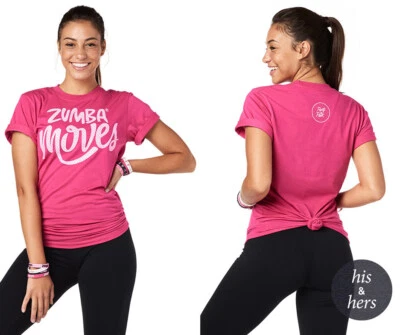 Camiseta Zumba Moves - Camiseta Unisex Fiesta en Rosa ~ Berry ~ XS/S (talla para hombre) ~ ¡Nueva! Foto 1 de 2