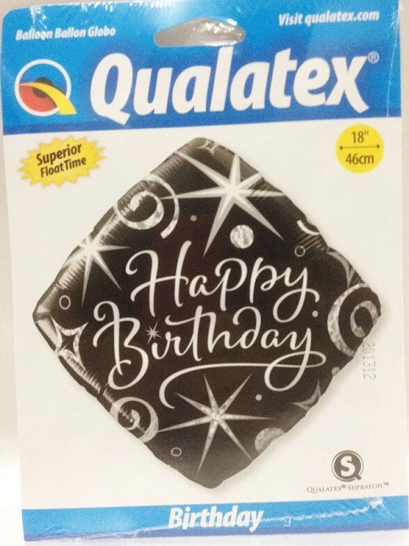 Palloncino Compleanno Rombo Nero Argento 6335 - Immagine 1 di 1