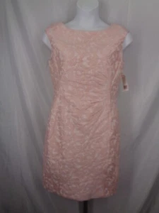 Vestido Vaina Lauren Ralph Lauren Rosa Jacquard Talla 14 Nuevo - Imagen 1 de 15