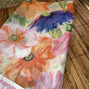DIANE VON FURSTENBERG COLOR AUTHORITY VINTAGE SCHAL TUCH HALSTUCH Blumen - Bild 1 von 5