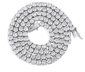 Unisex 5mm 1 Fila Circonita Cúbica Tenis Pulsera Collar Hip Hop Joyería - Imagen 1 de 13