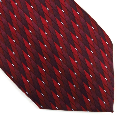 Claiborne Bold Red Geometric Diamond Pattern 59"x3.75" Professional Classic - Image 1 of 4