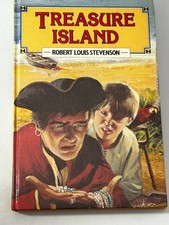 1960s Robert Louis Stevenson Treasure Island Hardcover Vintage Book Reader #LH