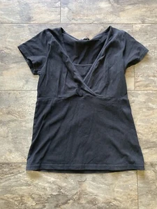 H&M Mama Black Breastfeeding T-shirt Top Size M - Picture 1 of 4