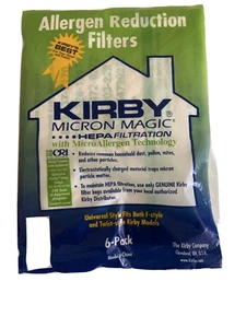 KIRBY Micron Magic Allergen Reduction Filter Vacuum Cleaner Bags 6 Universal Fit - Picture 1 of 3