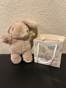 Gund Vintage 1990 Brown Bunny In Gift Bag Parsnip - Picture 1 of 12