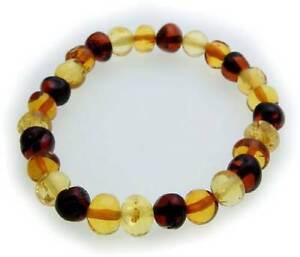 Bracelet véritable ambre de la mer Baltique sangle flexible couleur