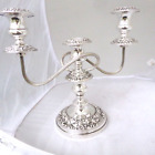 SMART VINTAGE HEAVY QUALITY SILVER PLATE 3 LIGHT CANDELABRA 11' HIGH WEIGHS 1600