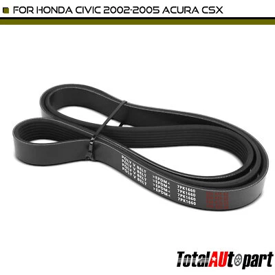 Serpentine Belt for Honda Civic 2002-2005 Acura CSX 2006-2011 L4 2.0L 65.36 in - Image 1 of 4