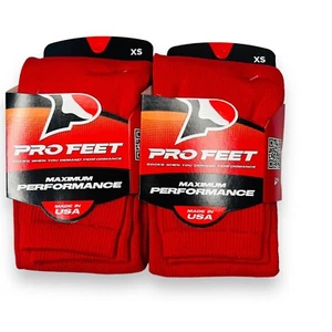 2 Pairs Pro Feet Multi Sport Socks Red Boys Girls NWT Size XS - Picture 1 of 3