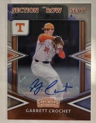 2020 Contenders Draft Picks Tennessee VOLS  Garrett Crochet  College Ticket Auto - Image 1 of 2