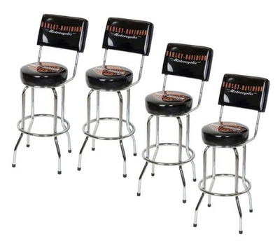 Harley-Davidson Bar & Shield Bar Stool With Back Rest HDL-12204 SET OF 4 - Image 1 of 2
