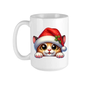 Weihnachten Orange Katze Urlaub Tasse 11 Unzen Weihnachtsmütze Weihnachten Katze Tierliebhaber Geschenk - Bild 1 von 5