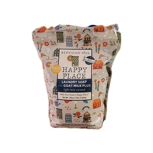 Beekman Happy Place 225 carichi latte di capra sapone bucato in polvere+, pioggia leggera, 113 oz - Foto 1 di 5