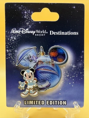 WDW Mickey Icon Disney Destinations EPCOT Pin LE 1000 Mickey/Figment Attractions - Image 1 of 4