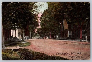 Antigua postal de 1908 de Farmington Falls ME Main Street #1638 - Imagen 1 de 2