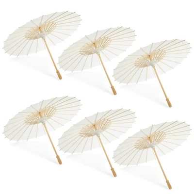 6 Pack Parasol Paper Umbrellas for Decorations for DIY Photo Props, 16 in - Image 1 of 4