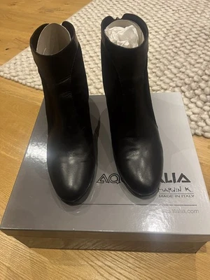 Russell and Bromley Chunky Heel Ankle Boot Black Leather and Suede Size 40 - Image 1 of 4