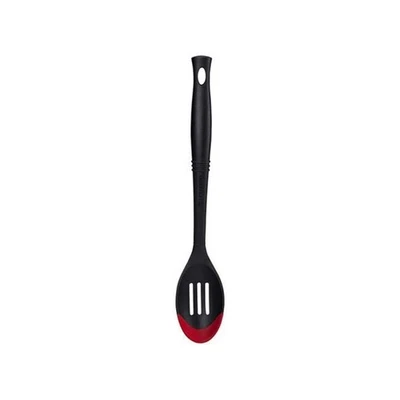 Le Creuset Revolution Bi-Material Slotted Spoon Cerise Red Black Utensil NEW - Image 1 of 2