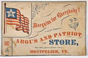 Bandiera Patriottica Liberiana - Argus & Patriot Store Volantino Pubblicitario Montpellier VT - Foto 1 di 2