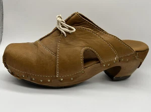 Zuecos de cuero Sergio Tomani encaje para mujer talla EU 41 EE. UU. 10 puntera cerrada zapatos cómodos - Imagen 1 de 9