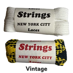 Shoe Laces Wide Fat Flat 45 inch` 2 pair Shoelaces. New from 80s Vintage - Picture 1 of 1