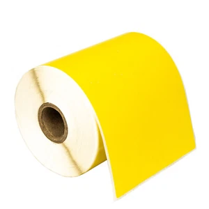 ZEBRA 4x6 COLOR (4" x 6") YELLOW Direct Thermal Labels - 1" Core - (1) Roll/250 - Picture 1 of 8