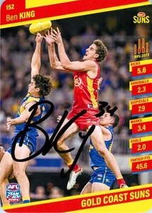 Signed 2024 Gold Coast Suns AFL TeamCoach Card - Ben King - Picture 1 of 3