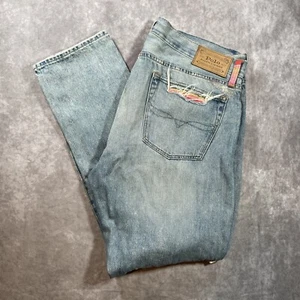 Polo Ralph Lauren Patchwork Jeans Mens 36x30 Mexican Blanket Denim Sullivan Slim - Picture 1 of 13