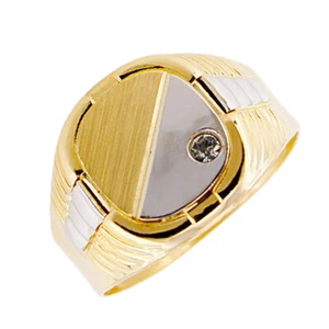 Anello Uomo Oro Giallo 18 kt e Zircone Chevalier Scudo NUOVO E ORIGINALE - Foto 1 di 3