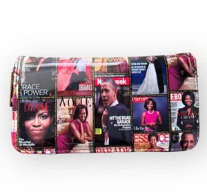 Michelle Obama Geldbörse glänzend gold Reißverschluss - Bild 1 von 4