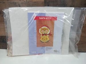 Craftways #570355 Santa Kitty Wall Hanging Kit - Plastic Canvas - NIP - Picture 1 of 5