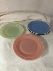Set of Five Hazel Atlas Moderntone Platonite Child's Desert Plates 5 Inches - Picture 1 of 4